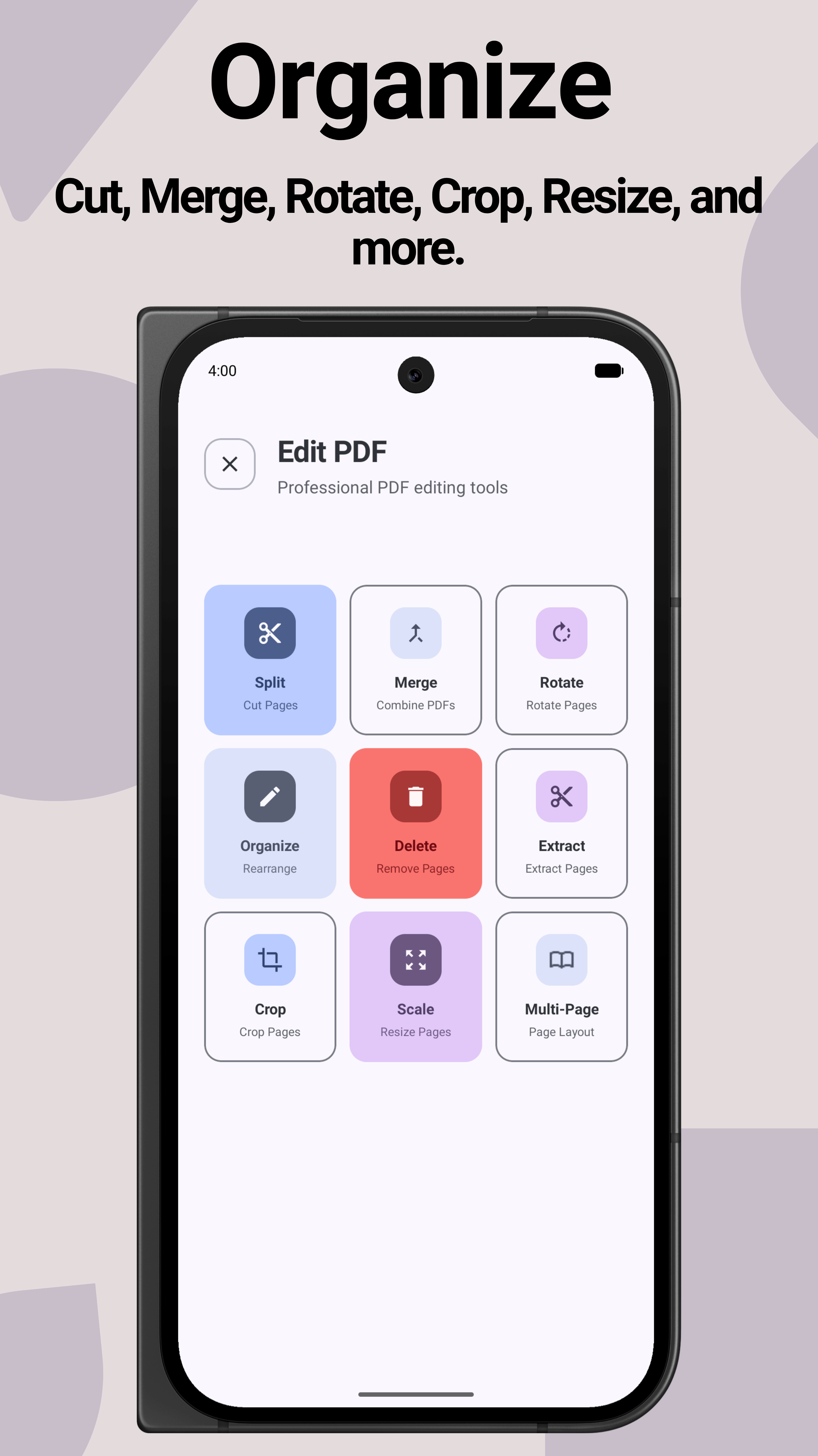 MyuPDF organize tools